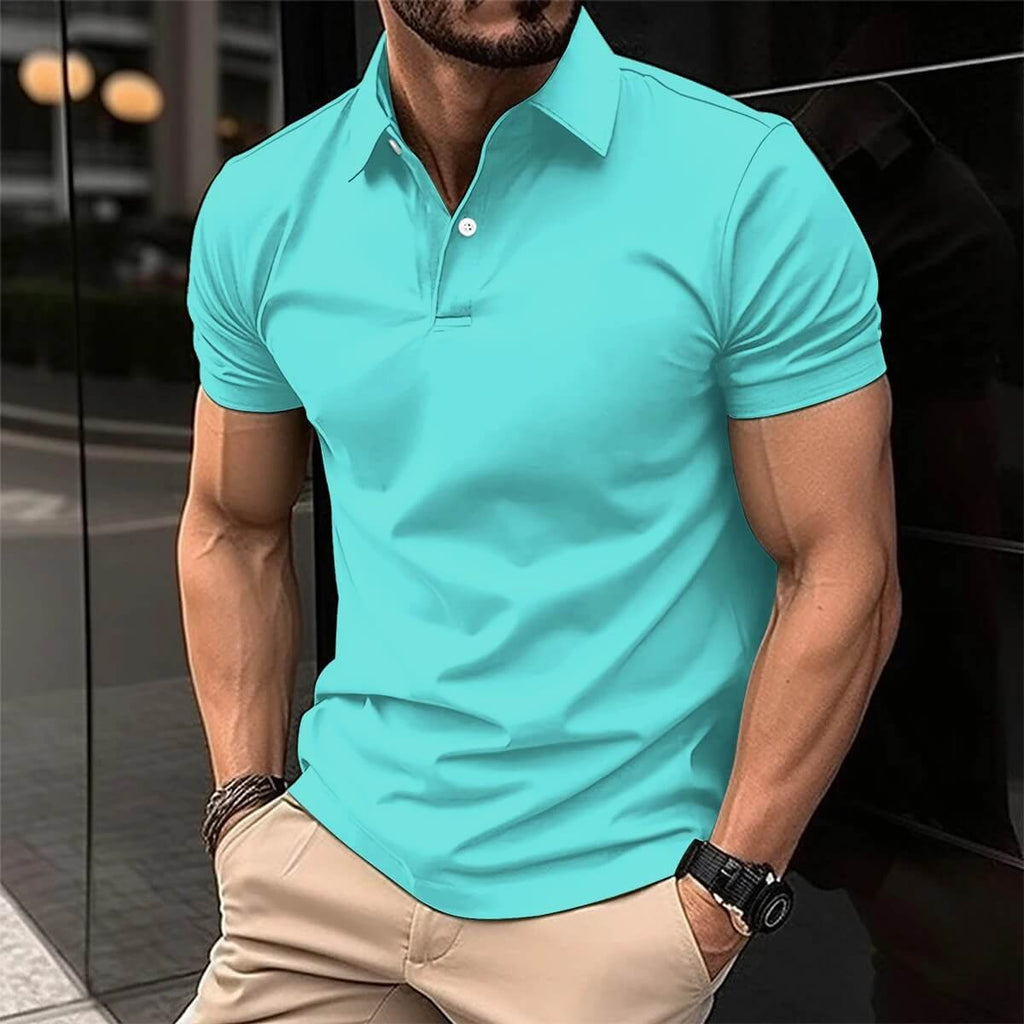 NOUVEAU RICHE Herren Poloshirt Leicht Atmungsaktiv Dünn Sportlich Elegant Hellgrün