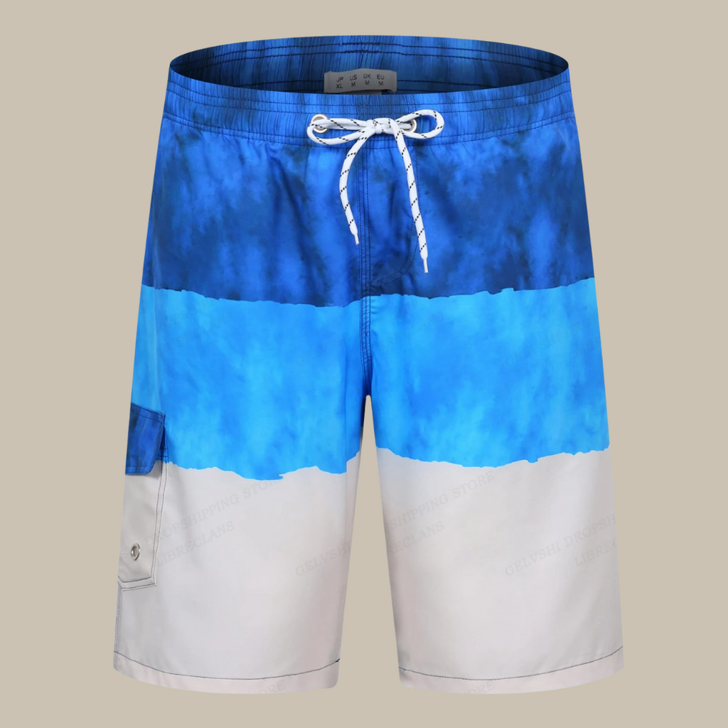 NOUVEAU RICHE Herren Schnelltrocknende Badehose Strand Und Wassersport Blau