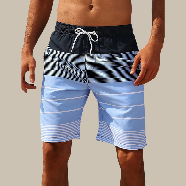 NOUVEAU RICHE Herren Schnelltrocknende Badehose Strand Und Wassersport Hellblau