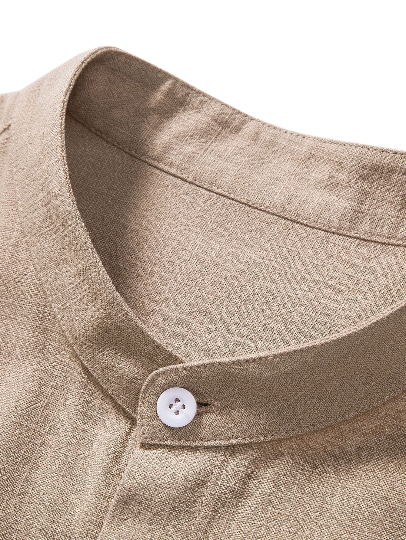 NOUVEAU RICHE Herren Sommer Set Hemd Und Hose Stehkragen Kurzarm Leicht
