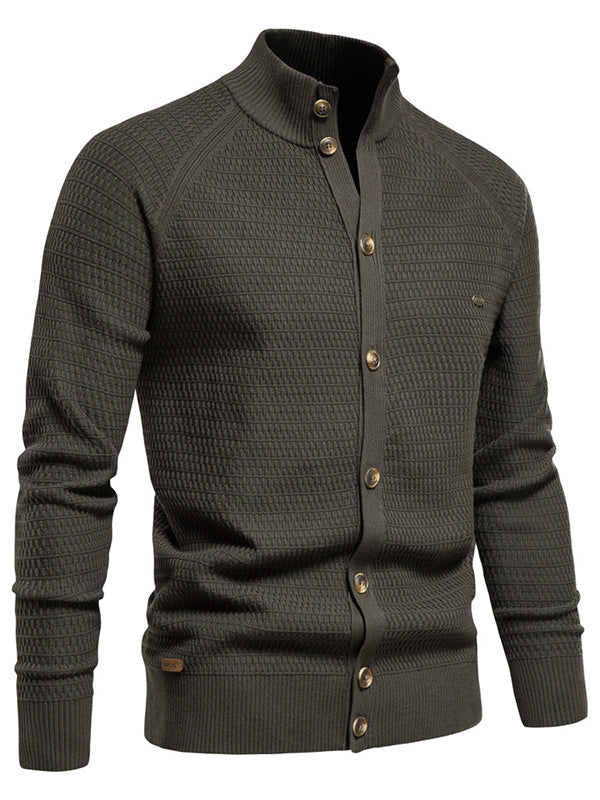 NOUVEAU RICHE Herren Strickjacke Aus 95 Prozent Baumwolle Mit Knopfverschluss Langarm Gerade Saum In Normaler Größe Für Bequemen Tragekomfort
