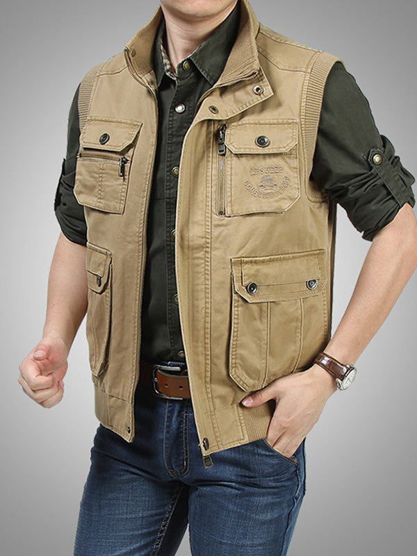 NOUVEAU RICHE Herren Utility Jacke Aus Baumwolle Mit Mehreren Taschen Für Alltag Und Freizeit
