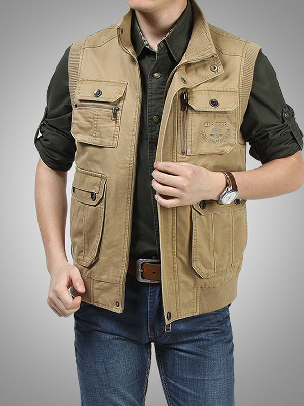 NOUVEAU RICHE Herren Utility Jacke Aus Baumwolle Mit Mehreren Taschen Für Alltag Und Freizeit