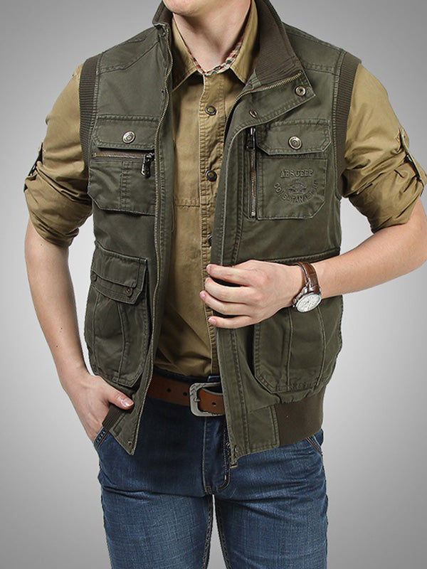 NOUVEAU RICHE Herren Utility Jacke Aus Baumwolle Mit Mehreren Taschen Für Alltag Und Freizeit
