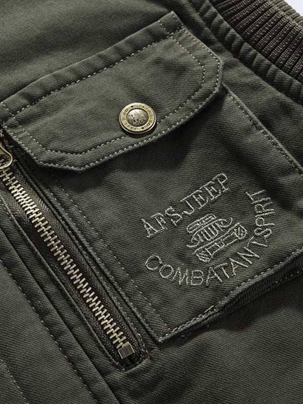 NOUVEAU RICHE Herren Utility Jacke Aus Baumwolle Mit Mehreren Taschen Für Alltag Und Freizeit