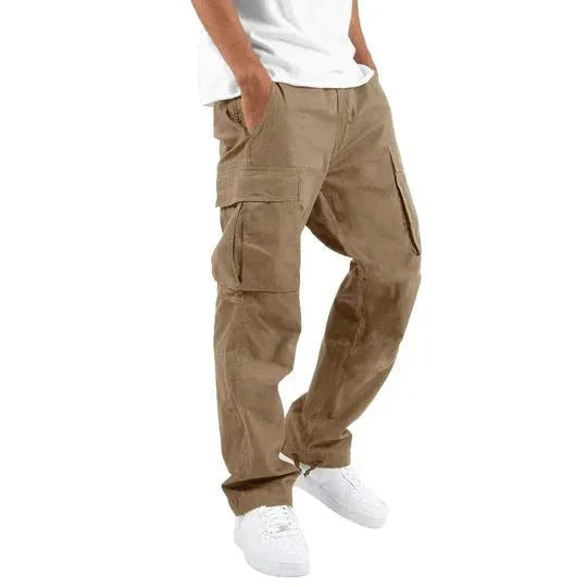 NOUVEAU RICHE Herren Cargohose Baumwolle Mit Seitentaschen Khaki