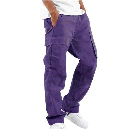 NOUVEAU RICHE Herren Cargohose Baumwolle Mit Seitentaschen Lila