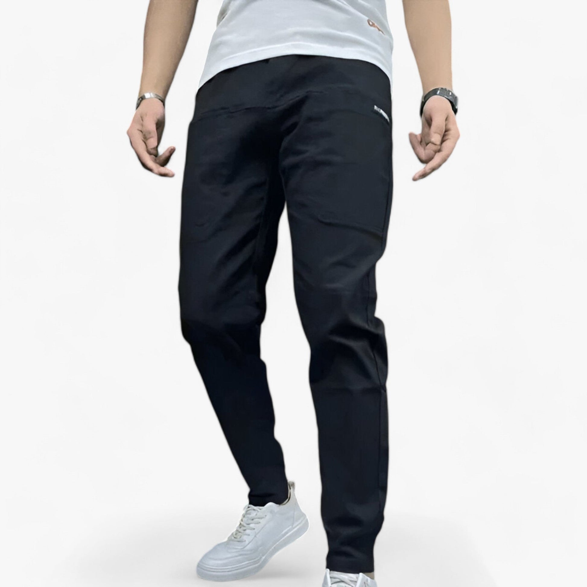 NOUVEAU RICHE Herren Cargohose Stretch mit Taschen Schwarz
