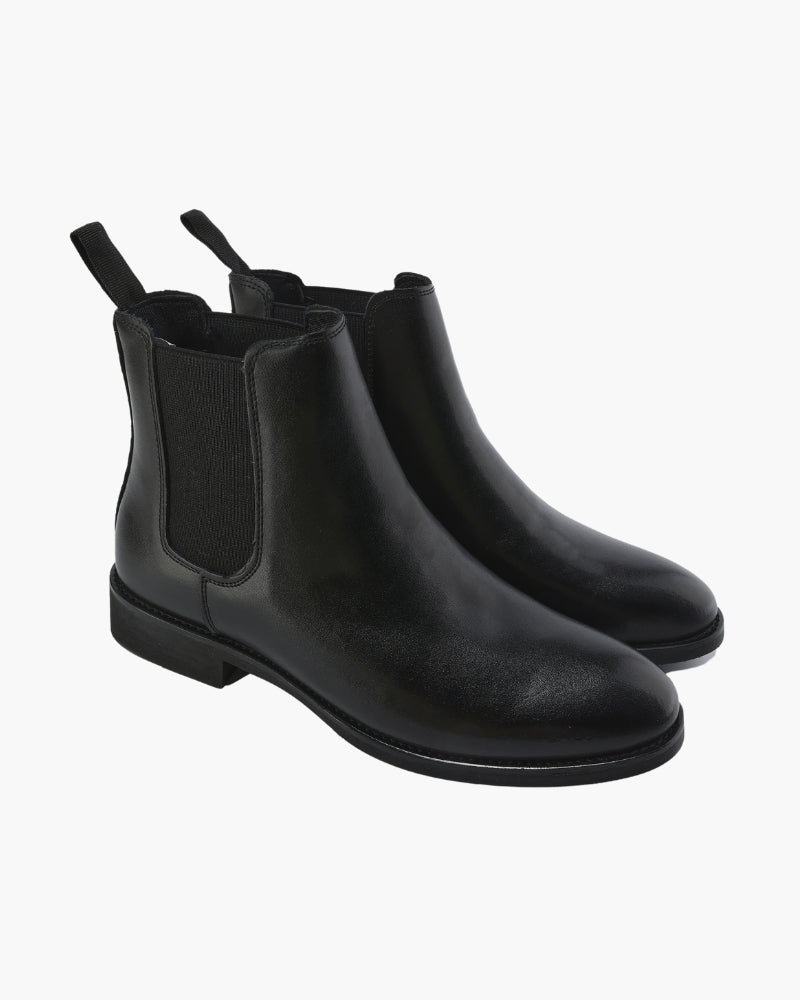 NOUVEAU RICHE Herren Chelsea Boots Kalbswildleder Schwarz Braun Schwarz (Leder)