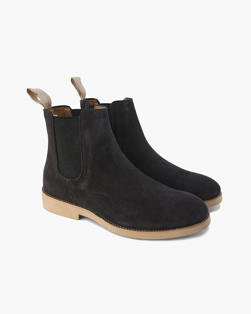 NOUVEAU RICHE Herren Chelsea Boots Kalbswildleder Schwarz Braun Braun
