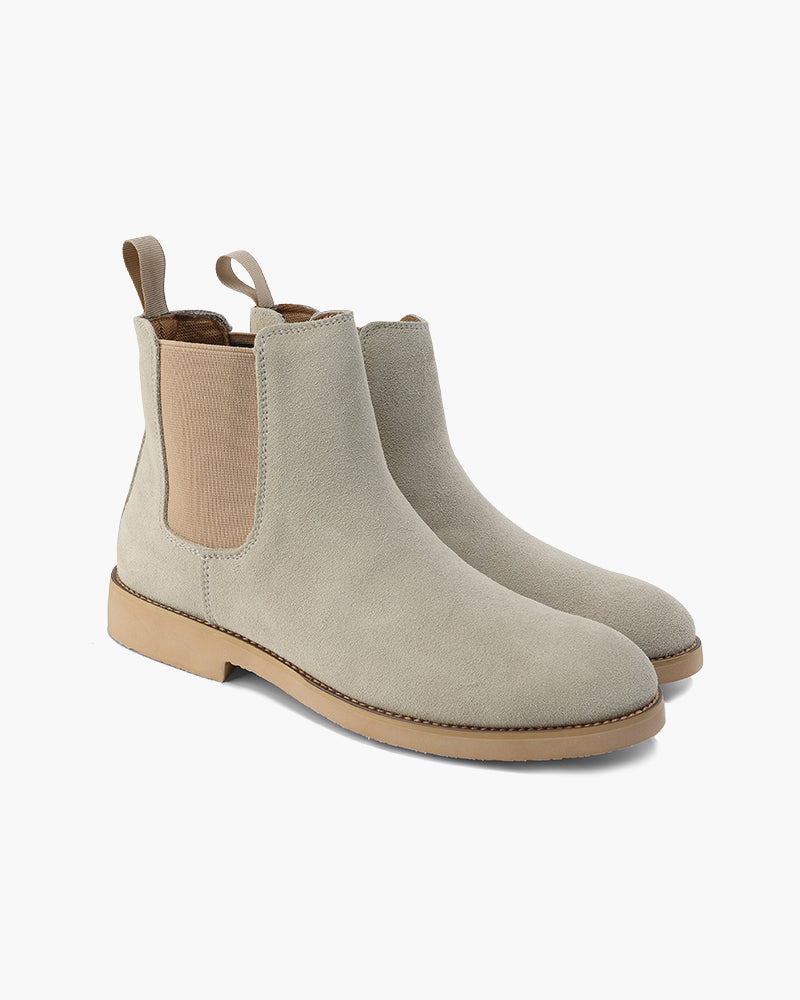 NOUVEAU RICHE Herren Chelsea Boots Kalbswildleder Schwarz Braun Beige