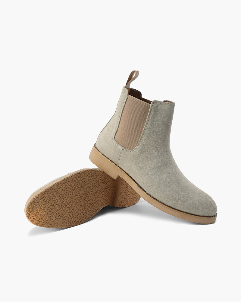 NOUVEAU RICHE Herren Chelsea Boots Kalbswildleder Schwarz Braun