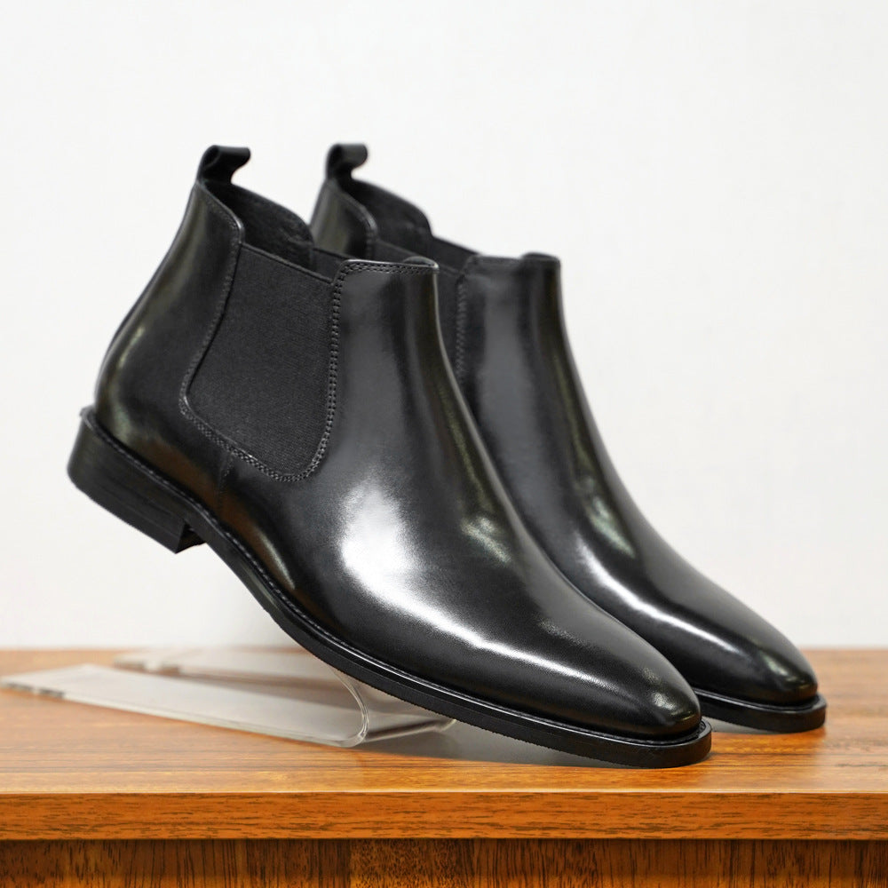 NOUVEAU RICHE Herren Chelsea Boots PU-Leder Schwarz