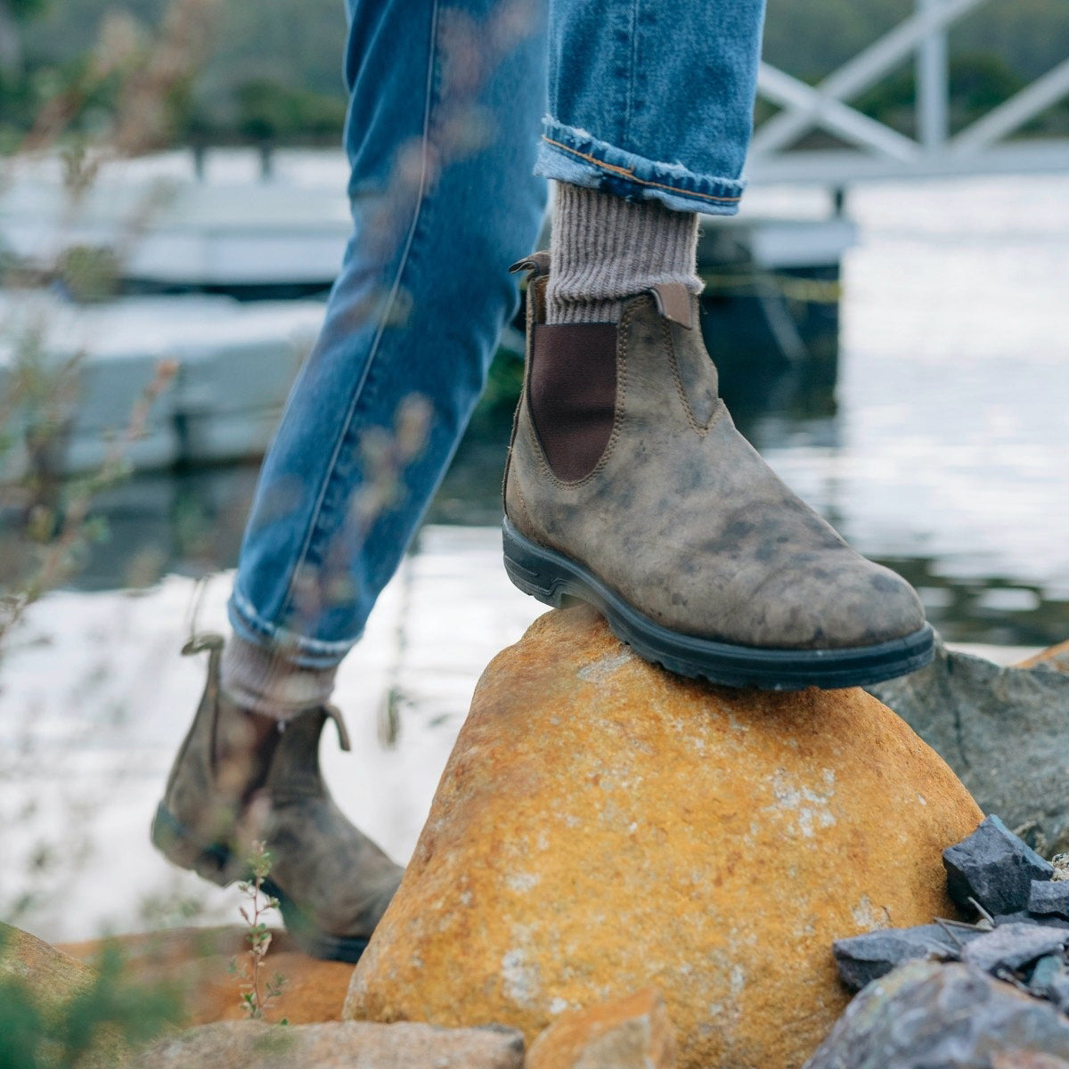 NOUVEAU RICHE Herren Stilvollen Chelsea Boots PU-Leder