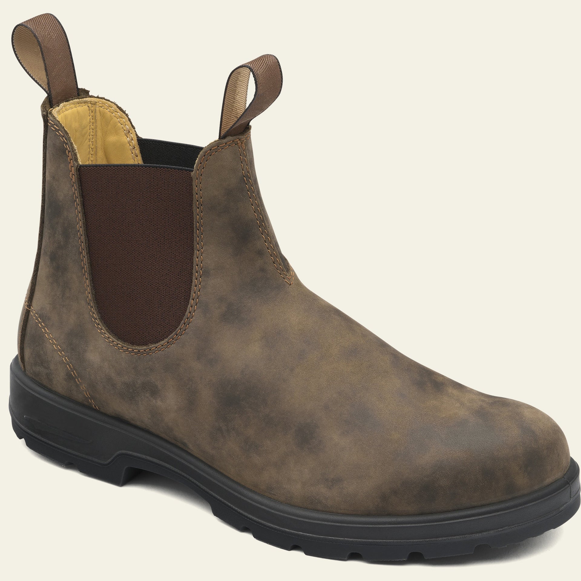 NOUVEAU RICHE Herren Stilvollen Chelsea Boots PU-Leder Braun