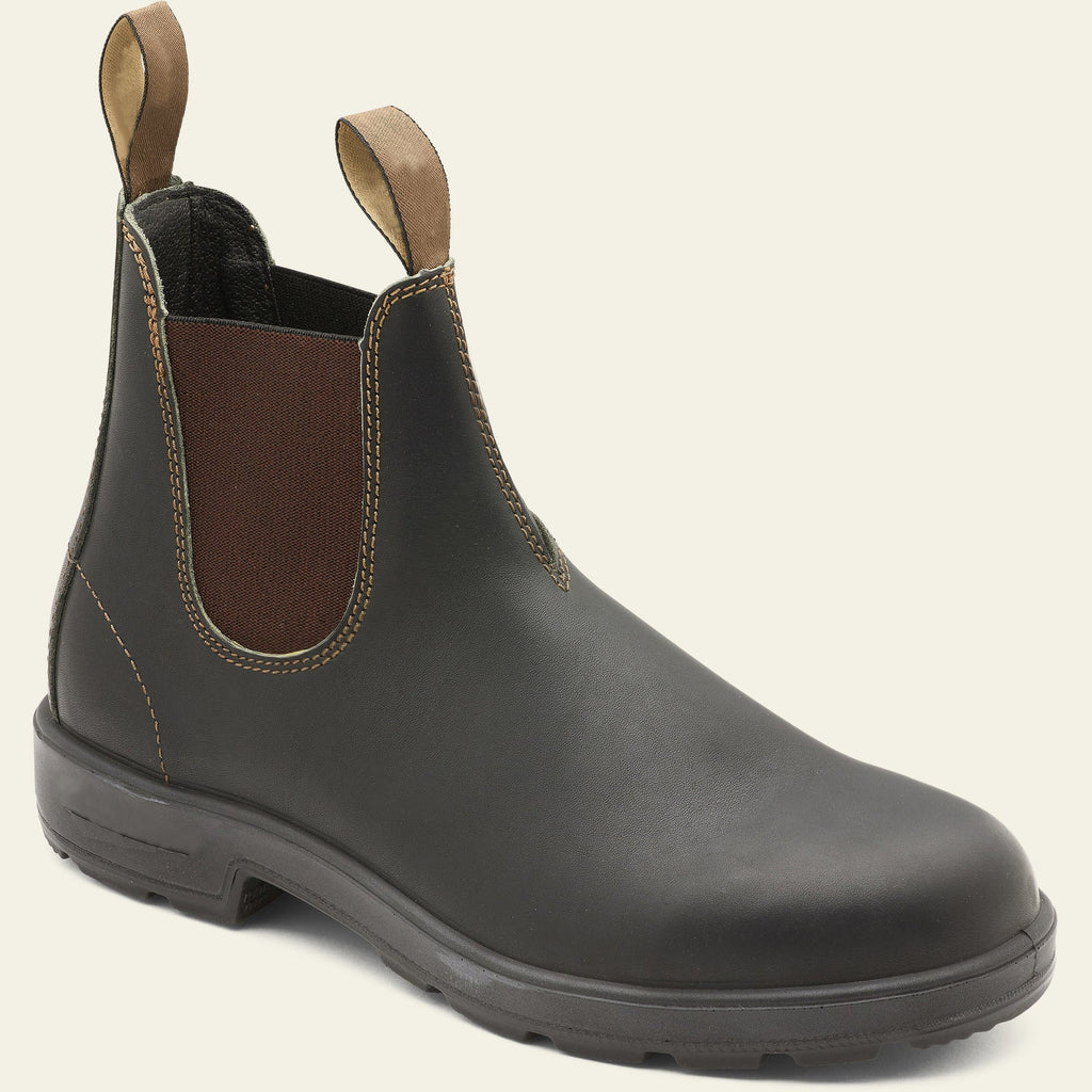 NOUVEAU RICHE Herren Stilvollen Chelsea Boots PU-Leder Schwarz Braun