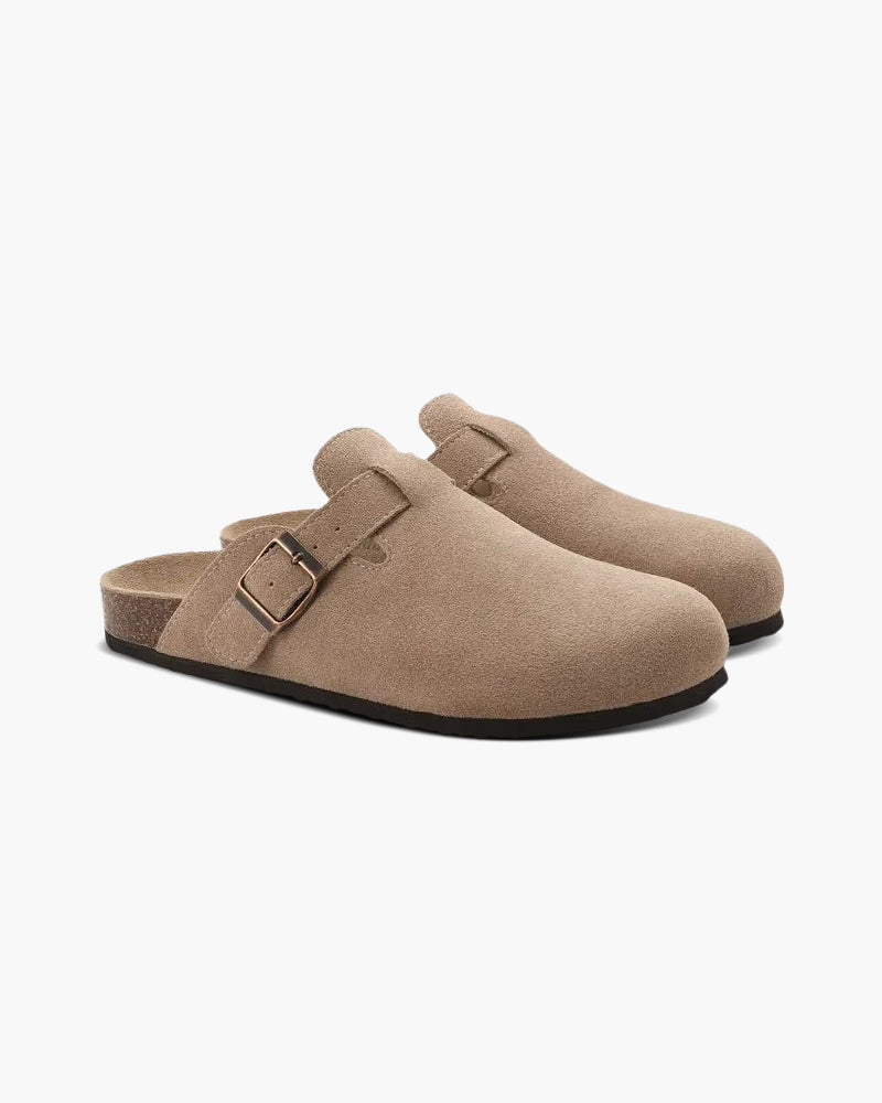 NOUVEAU RICHE Herren Clogs Wildleder Kalbsleder Beige