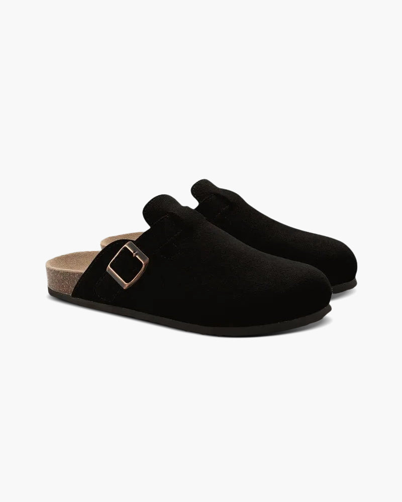 NOUVEAU RICHE Herren Clogs Wildleder Kalbsleder Schwarz