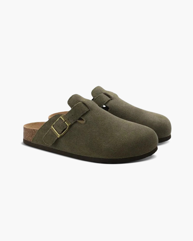 NOUVEAU RICHE Herren Clogs Wildleder Kalbsleder Grün