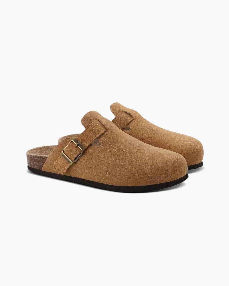 NOUVEAU RICHE Herren Clogs Wildleder Kalbsleder Braun