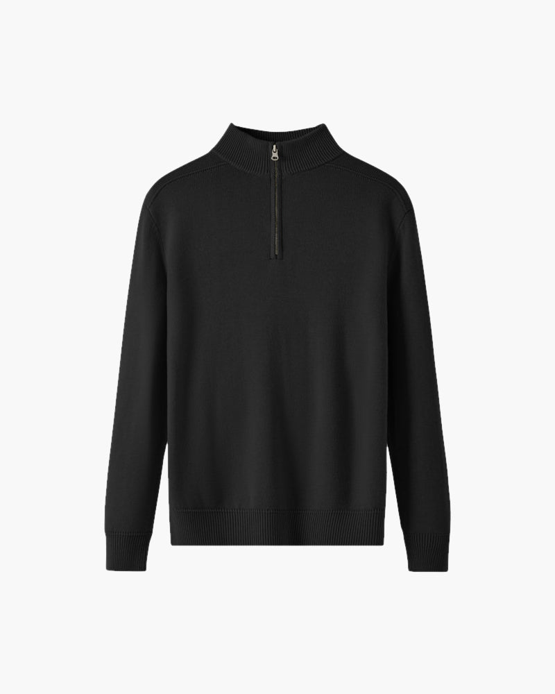 NOUVEAU RICHE Herren Half-Zip Pullover Schwarz