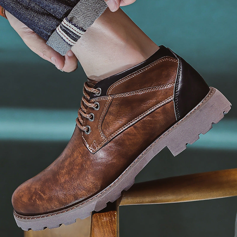 NOUVEAU RICHE Herren Hochschaft Stiefel PU-Leder Braun