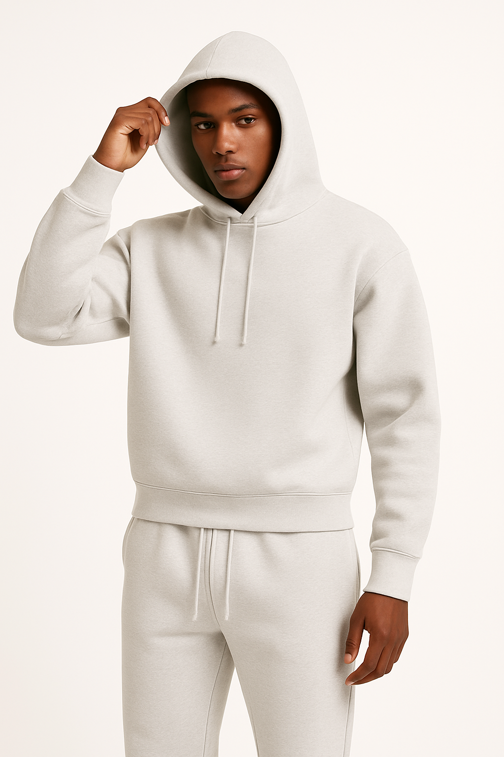 NOUVEAU RICHE Herren Hoodie Oversized Fit Mit Kapuze Und Kordelzug Lässiger Pullover Für Freizeitmode Grauer Anzug