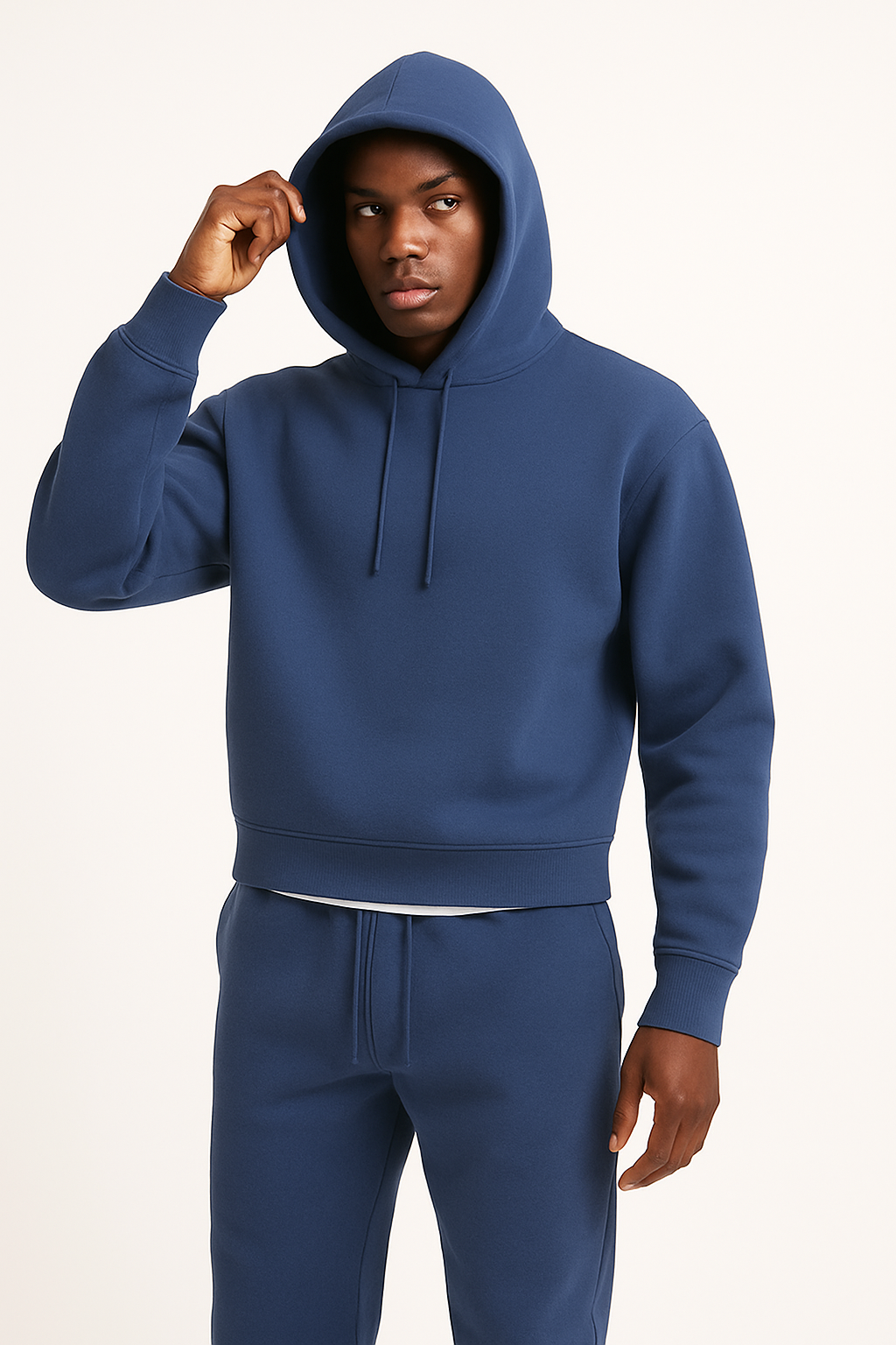NOUVEAU RICHE Herren Hoodie Oversized Fit Mit Kapuze Und Kordelzug Lässiger Pullover Für Freizeitmode Blauer Anzug