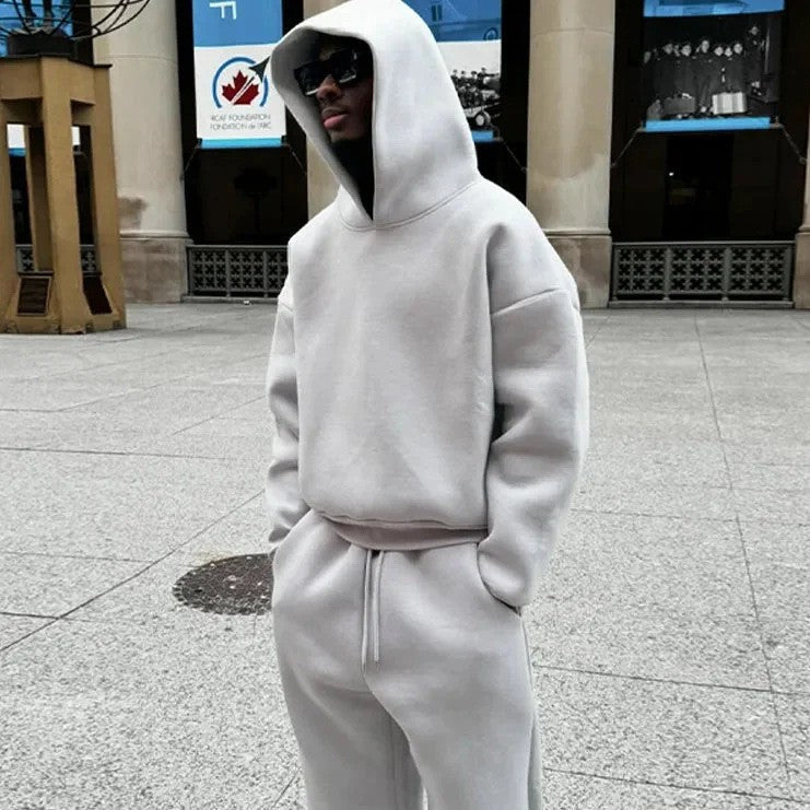 NOUVEAU RICHE Herren Hoodie Oversized Fit Mit Kapuze Und Kordelzug Lässiger Pullover Für Freizeitmode