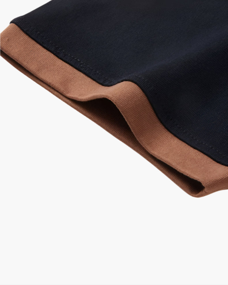 NOUVEAU RICHE Herren Langarm Poloshirt Baumwolle mit Kontrastkragen