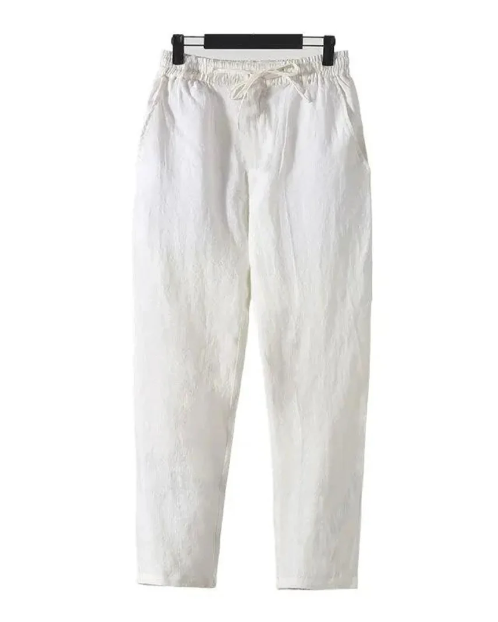 NOUVEAU RICHE Herren Leinenhose Atmungsaktiv Modern Fit Weiß