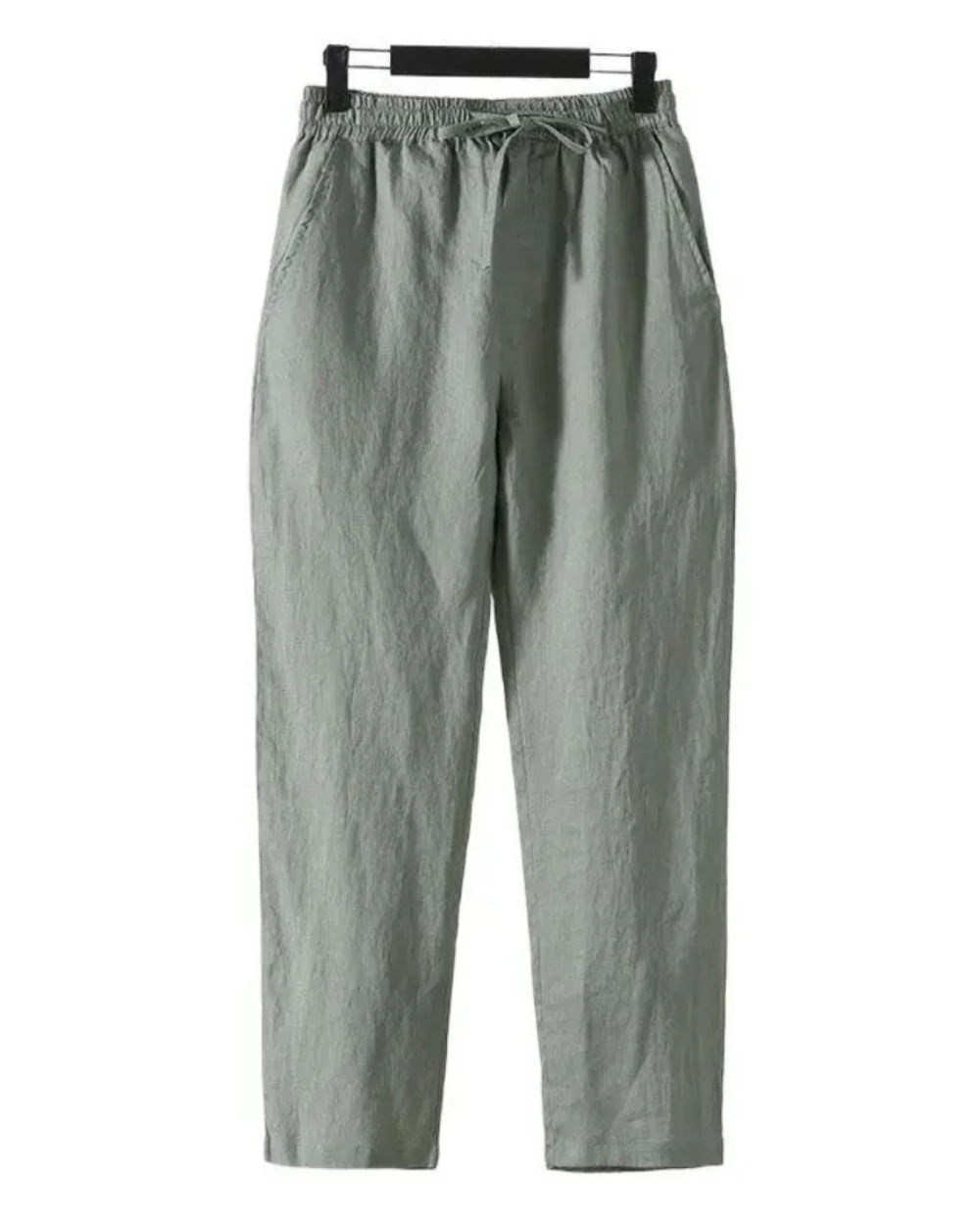 NOUVEAU RICHE Herren Leinenhose Atmungsaktiv Modern Fit Grün
