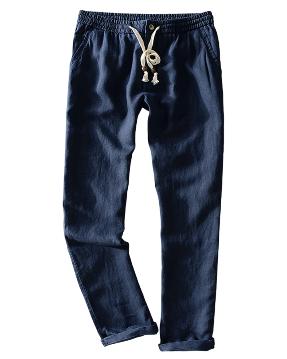NOUVEAU RICHE Herren Leinenhose Casual Atmungsaktiv für warme Tage Dunkelblau