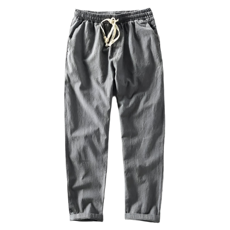 NOUVEAU RICHE Herren Leinenhose Leichtgewicht Atmungsaktiv Modern Fit Grau