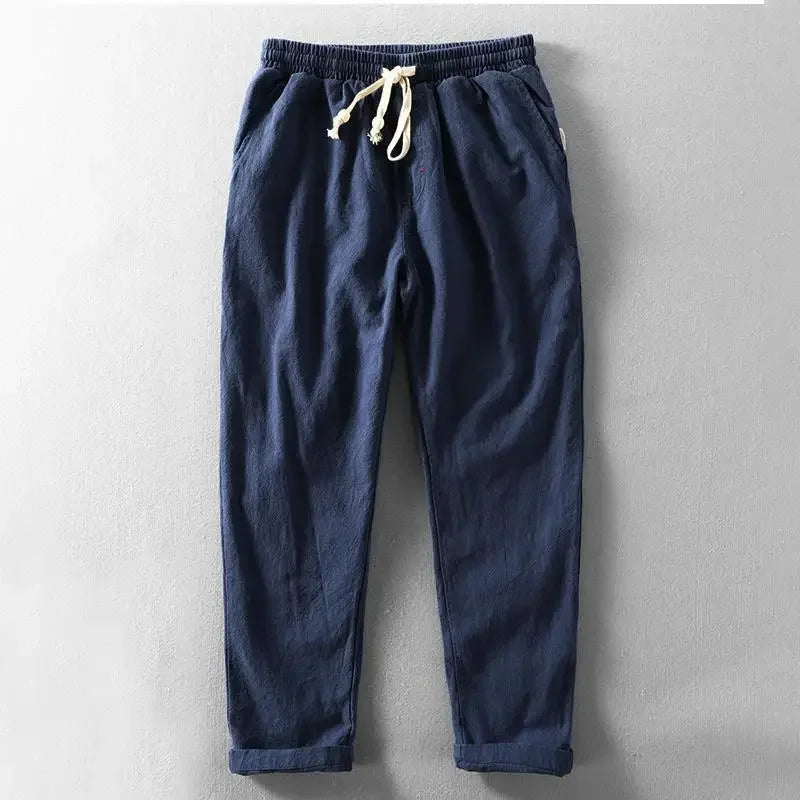NOUVEAU RICHE Herren Leinenhose Leichtgewicht Atmungsaktiv Modern Fit Marineblau