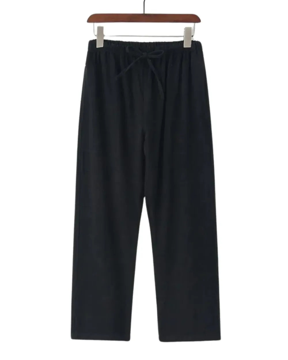 NOUVEAU RICHE Herren Leinenhose Relaxed Fit Atmungsaktiv Schwarz