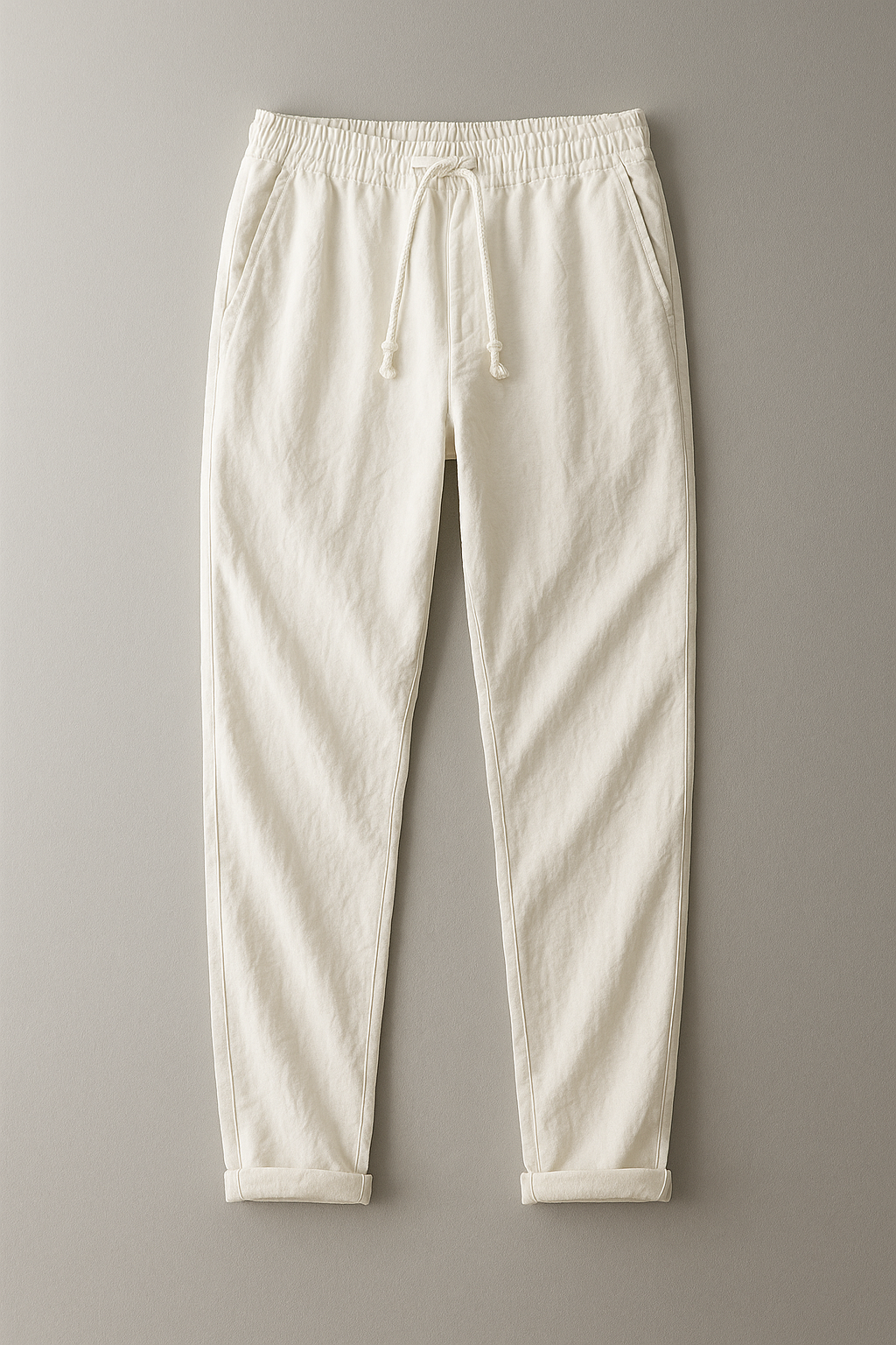 NOUVEAU RICHE Herren Baumwolle Hose Slim Fit Atmungsaktiv Weiß
