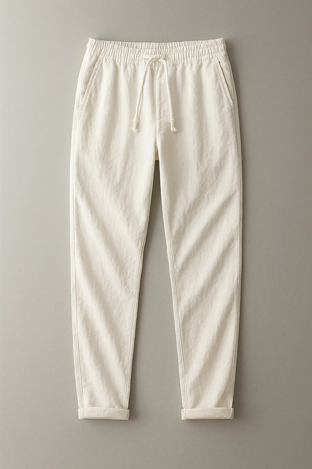 NOUVEAU RICHE Herren Baumwolle Hose Slim Fit Atmungsaktiv Weiß