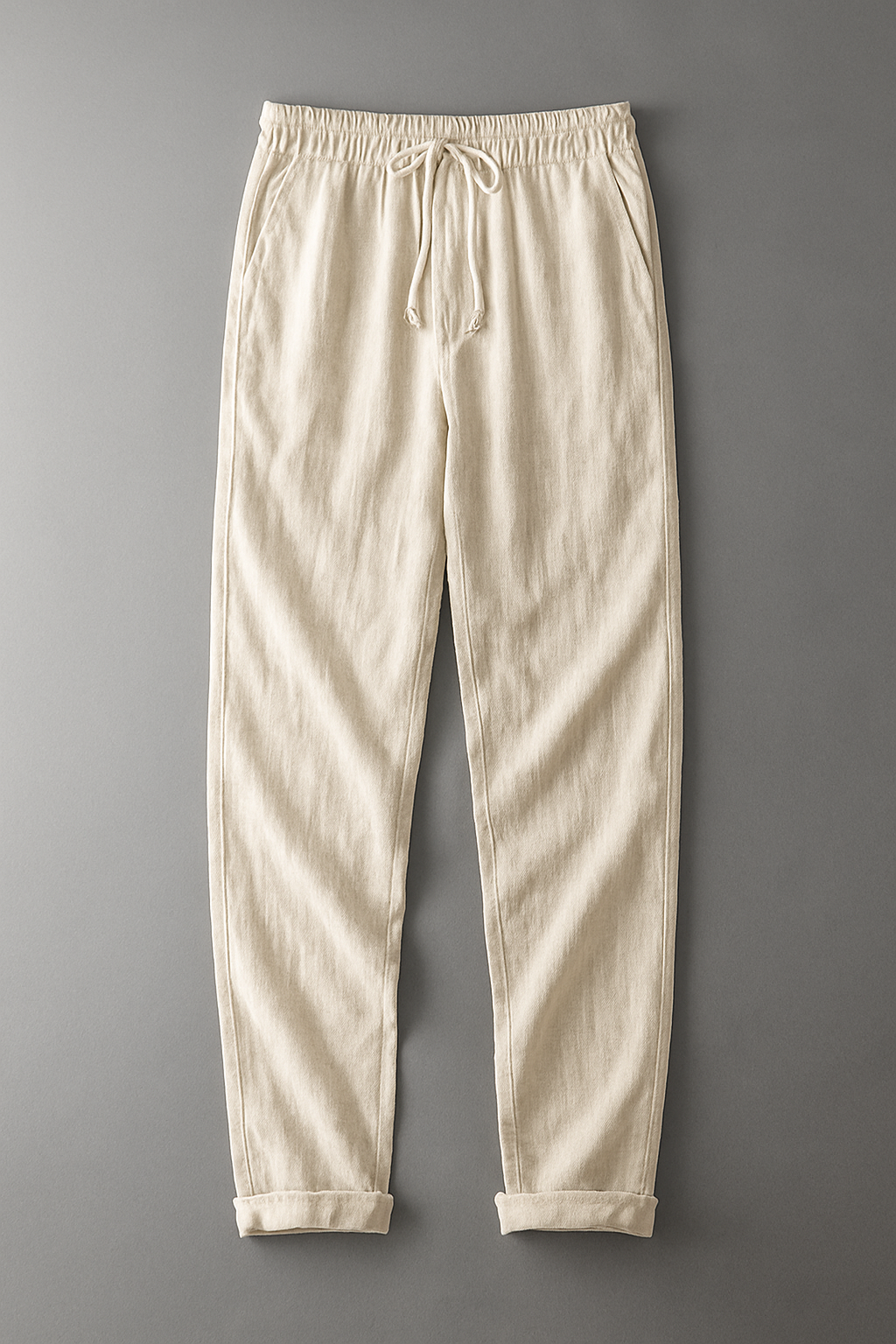 NOUVEAU RICHE Herren Baumwolle Hose Slim Fit Atmungsaktiv Beige