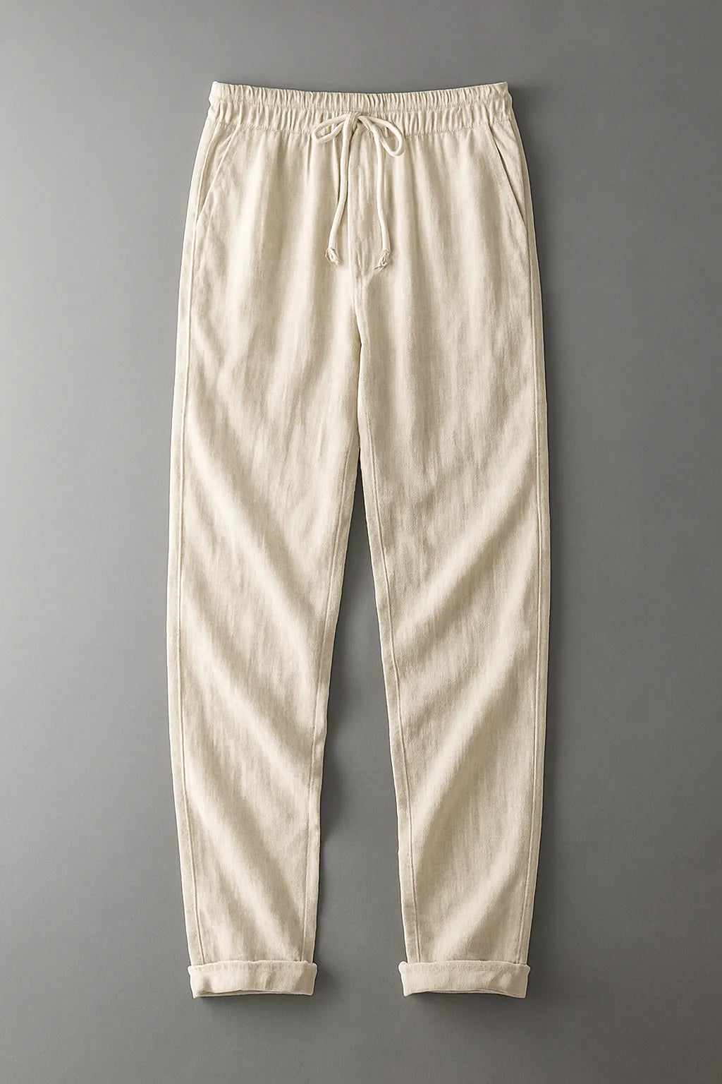 NOUVEAU RICHE Herren Baumwolle Hose Slim Fit Atmungsaktiv Beige