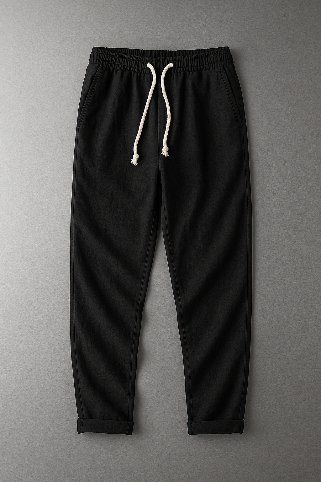 NOUVEAU RICHE Herren Baumwolle Hose Slim Fit Atmungsaktiv Schwarz