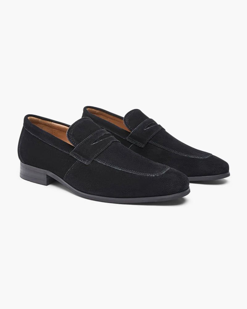 NOUVEAU RICHE Herren Loafer Wildleder Komfort Slip-On Schuhe Schwarz