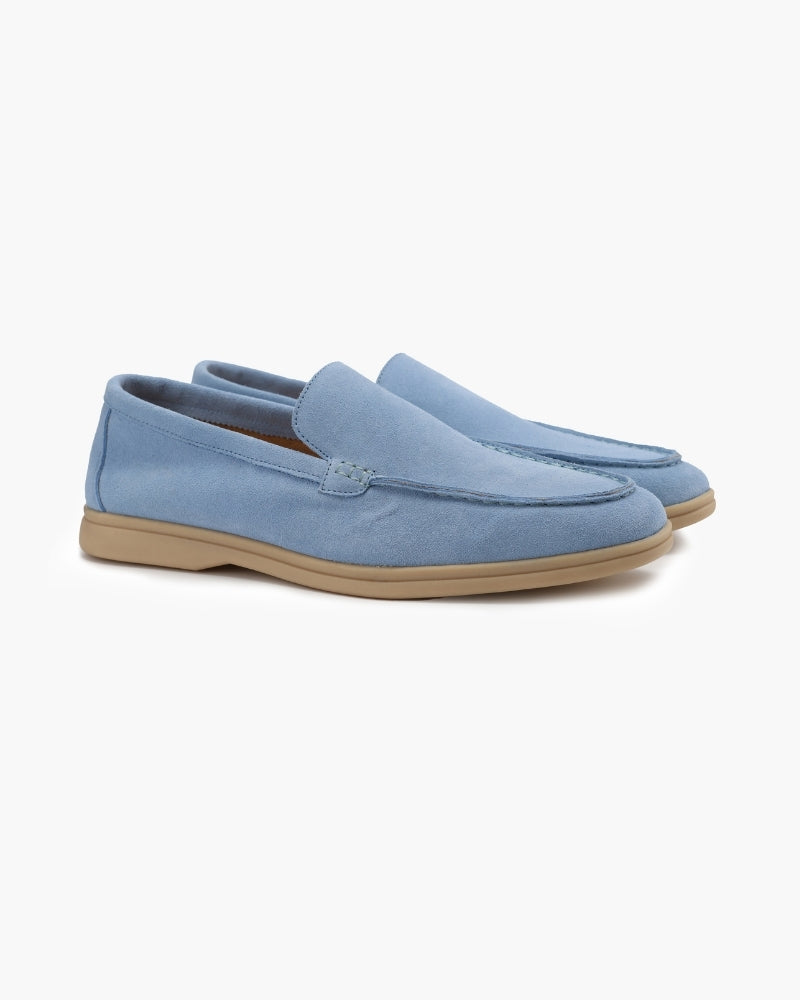 NOUVEAU RICHE Herren Loafer Wildleder Mokassins für Herren Himmelblau