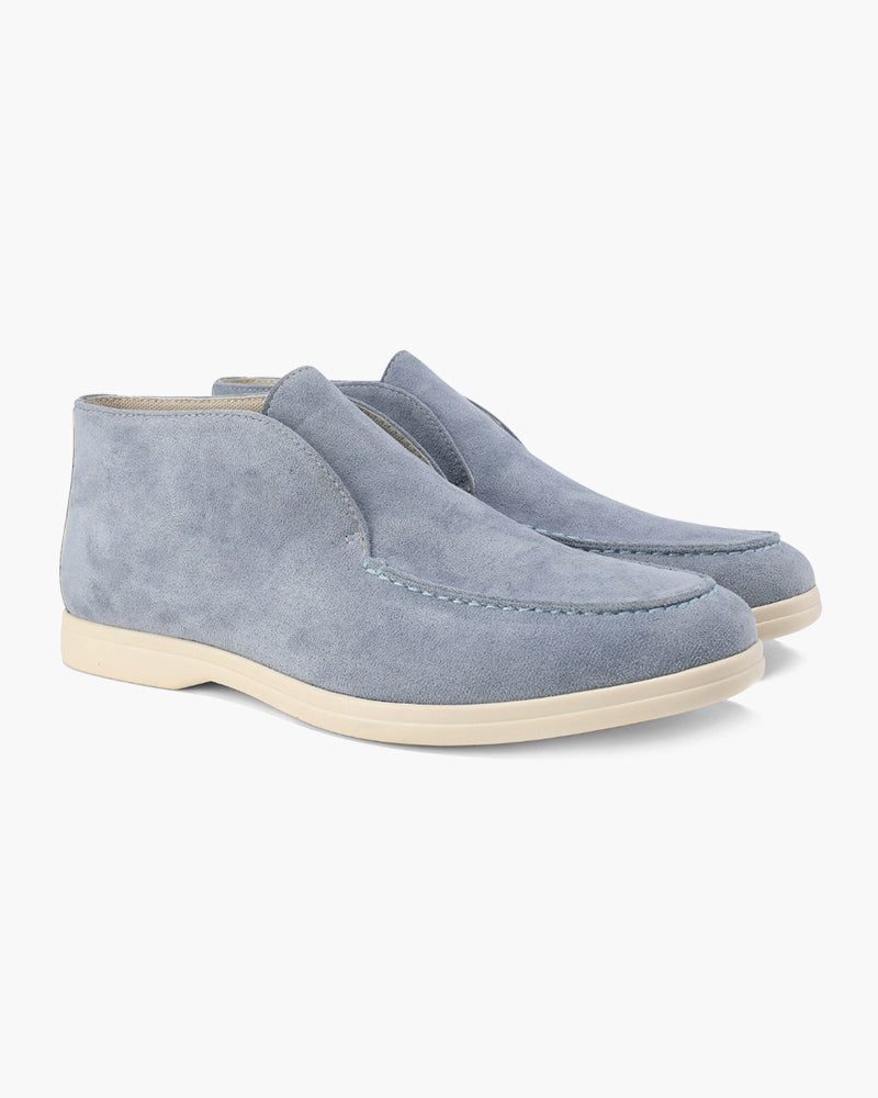 NOUVEAU RICHE Herren Loafers Wildleder Elegante Slip-Ons Nebelblau
