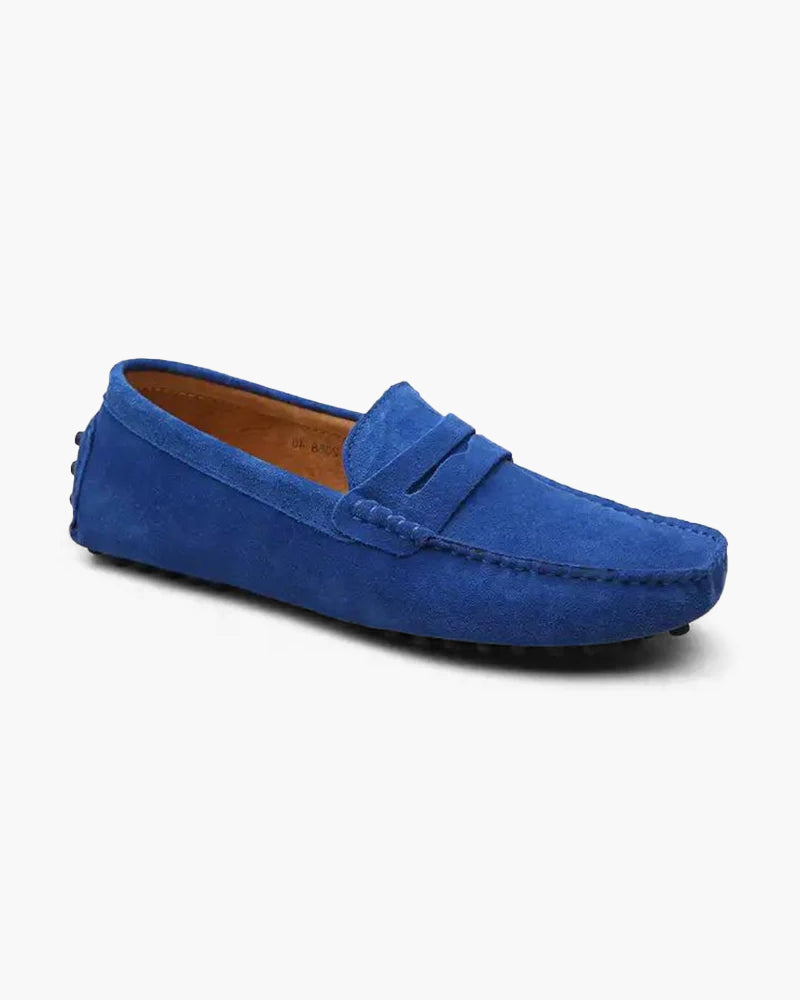 NOUVEAU RICHE Herren Loafers Wildleder Slip-Ons Elegante Schuhe Blau