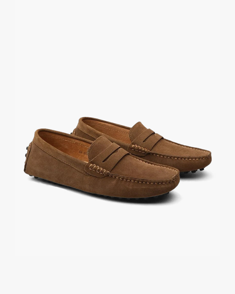 NOUVEAU RICHE Herren Loafers Wildleder Slip-Ons Elegante Schuhe Braun