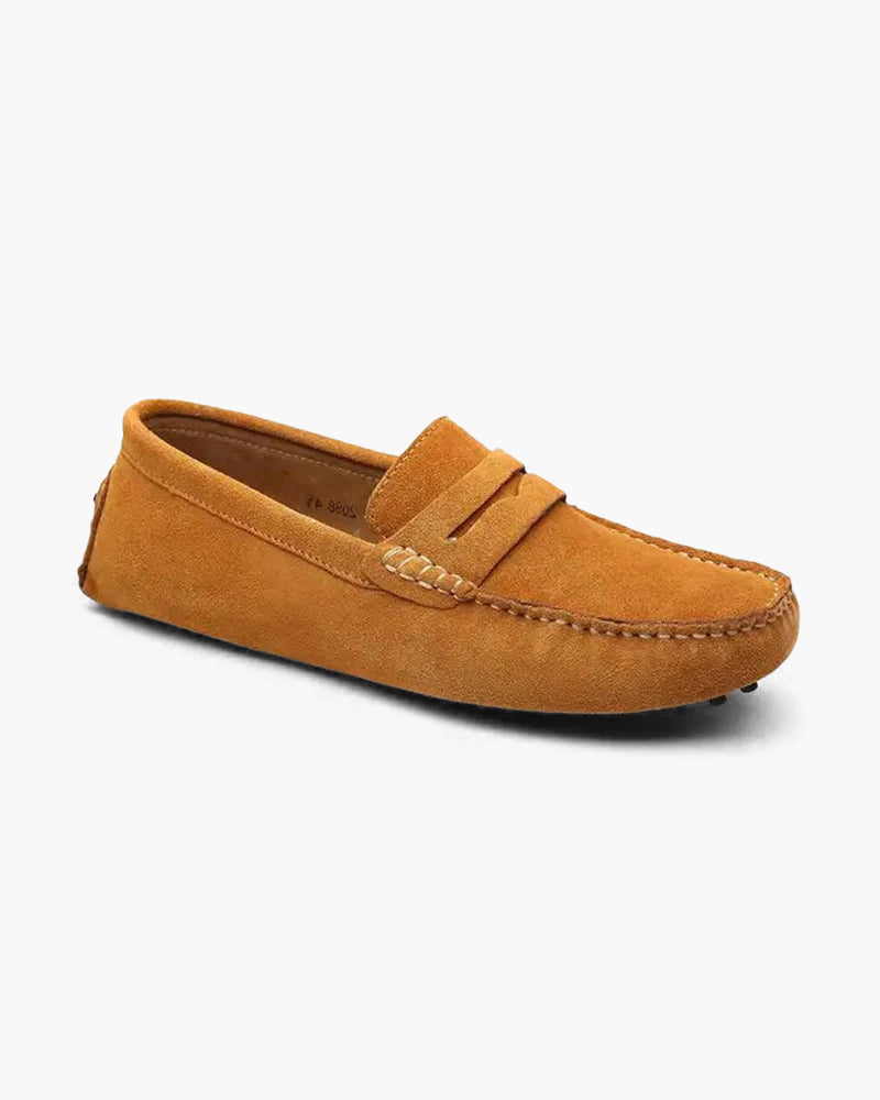 NOUVEAU RICHE Herren Loafers Wildleder Slip-Ons Elegante Schuhe Karamell