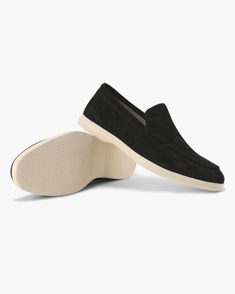 NOUVEAU RICHE Herren Mokassins Wildleder Eleganz mit Unterstützender Innensohle Schwarz