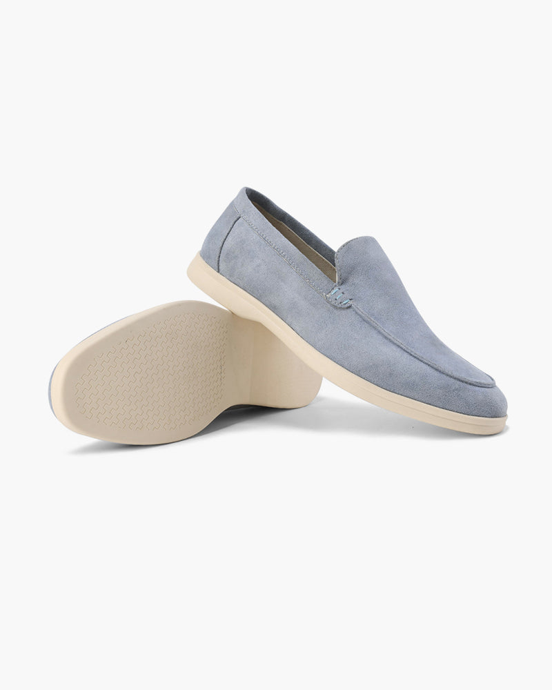 NOUVEAU RICHE Herren Mokassins Wildleder Eleganz mit Unterstützender Innensohle Fog Blue