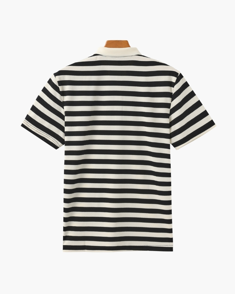 NOUVEAU RICHE Herren Polohemd Baumwolle Gestreift Relaxed Fit